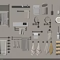 Essential Bathroom Accessories Set With Towel Racks Mirrors Tissue Holders Toothbrush Holders And Towels