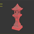 Traditional Stone Lantern With Pagoda Style Roof And Carved Base Design
