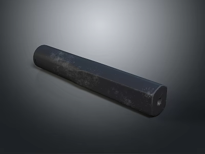 Long Black Cylindrical Weapon Solid Metal Military Tactical Design With Textured Surface 3d model