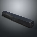 Long Black Cylindrical Weapon Solid Metal Military Tactical Design With Textured Surface 3d model