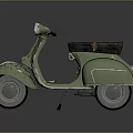 Vintage Green Motorcycle With Classic Design Black Seat And Silver Wheels