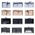 Various Kitchen Sink Styles In Different Colors With Double And Single Bowls