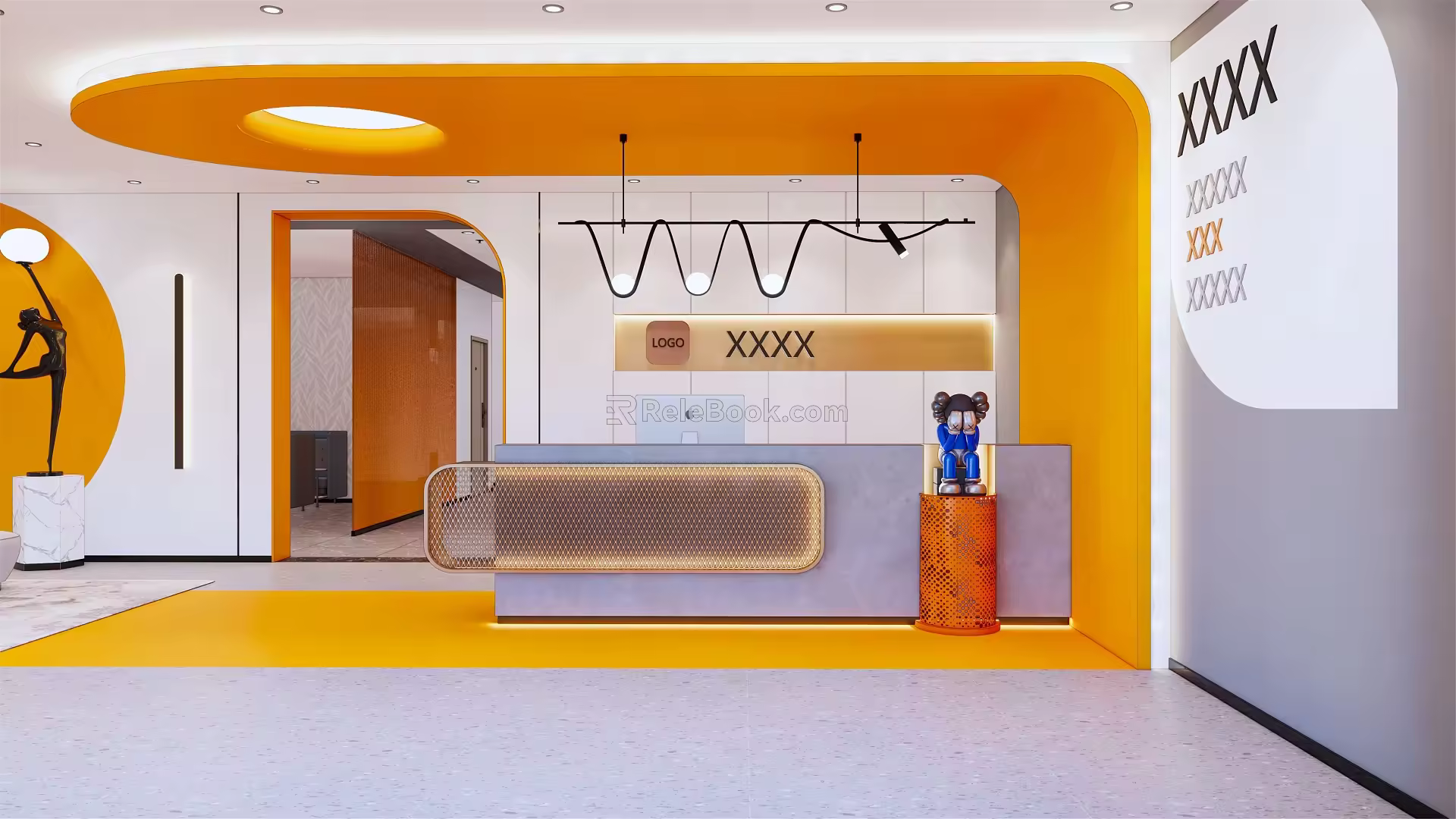 Modern Reception Waiting Reception Area 3d model