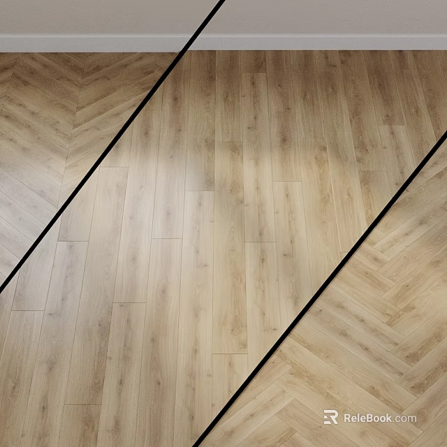 Wooden Flooring Components With Straight Herringbone Patterns And Black Lines Light Wood Texture 3d model