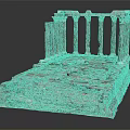 Ancient Architectural Ruins Model With Tall Columns And Stone Base 3d model