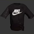 Classic Black Nike T Shirt Featuring White Swoosh Logo For Daily Use