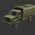 Military Green Army Tank With Canvas Cover And Reflection On Dark Surface