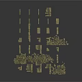 Detailed Ancient Stone Ruins With Fragmented Walls And Debris Pieces