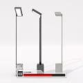 Three Modern Floor Lamps With Sleek Design And Various Base Materials 3d model