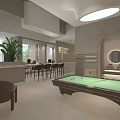 Modern Public Office Space With Glass Partitions Wooden Columns Desks Computers Chairs And Soft Lighting