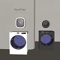 FreeTime Front Loading Washing Machines In White And Black Sleek Design