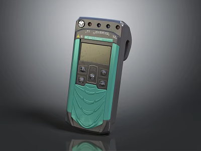 Handheld Digital Light Meter With Green Black Body And Display Screen 3d model