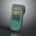 Handheld Digital Light Meter With Green Black Body And Display Screen 3d model
