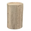 Two Wooden Stump Shaped Stools with Natural Tree Texture for Home Decor 3d model