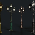 Retro Street Light Steampunk Street Light 3d model