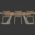 Modern Wooden Dining Table Set With Six Upholstered Chairs And Simple Design