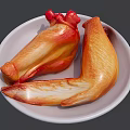 Golden Brown Roasted Chicken Drumsticks And Wings On White Plate