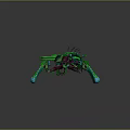 Abstract Fantasy Creature With Green Purple Pink Tentacles And Shiny Glowing Legs