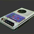 White Computer External Modem With Blue Label Ventilated Top And Red Black Ports 3d model