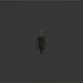 Futuristic Sci Fi Weapon With Metallic Barrel Grip Hole Pattern And Blue Accent