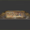Classic Style Decorative Storage Box With Golden Accents And Colorful Art Paintings