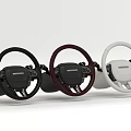 Three Different Colored Car Steering Wheels With Modern Design In Black Burgundy White