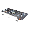 Stainless Steel Built In Gas Stove With Sink And Burner Parts For Kitchen