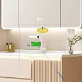 Modern Bathroom Vanity Cabinet With Light Beige Design Drawers Mirror And Sink