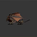 Fierce Mythical Dragon Creature Game Movie Character Featuring Red Orange Wings Intricate Textures Sharp Claws