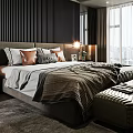 Modern Bedroom Interior Design With King Bed Nightstand Table Lamp And Area Rug
