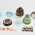 Delicious Colorful Assorted Cakes Desserts with Multi Layer Cakes Cupcakes Donuts and Chocolates