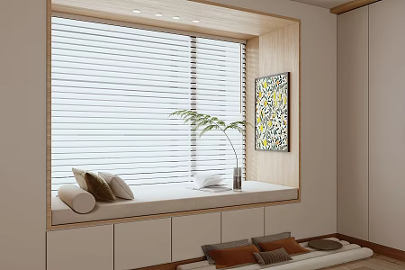 Modern Bay Window Bay Window Cushion Bay Window Cabinet Shutters Decorative Painting 3d model