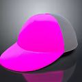 Stylish Neon Pink Baseball Cap With Mesh Back And Smooth Front Design 3d model