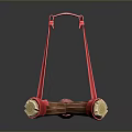 Toy Slingshot With Red Elastic Band Brown Y Shaped Frame And Grip