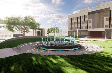 modern fountain 3d model