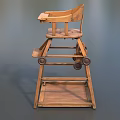 Wooden Toddler Chair With Sturdy Frame And Rolling Wheels For Safe Use
