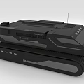 Black Tracked Mechanical Device With Modern Tech Design And Antenna 3d model