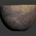 Hand Carved Stone Bowl Sculpture With Brown Purple Natural Texture