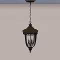 Vintage Style Chandelier With Metal Frame Glass Shade And Hanging Chain