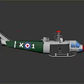 Green And White Helicopter Model With Red Accents Rotor And Cockpit Design
