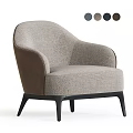 Modern Upholstered Lounge Chairs with Beige Navy Blue Fabric and Black Metal Legs