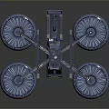 Futuristic Quadcopter Drone With Four Metallic Rotors And Glowing Accents