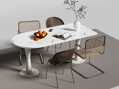 Dining table and chair combination 3d model