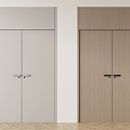 Modern double door double door combination 3d model