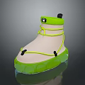 Stylish High Top Light Beige Sneakers With Neon Green Laces Transparent Green Sole