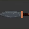 Blue Textured Blade Sword With Red Wooden Handle And Copper Guard