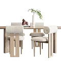 Modern Dining Table and Chair Combination 3d model