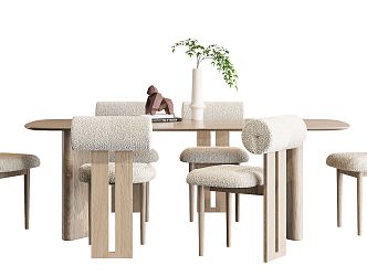 Modern Dining Table and Chair Combination 3d model