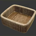 Handwoven Wicker Storage Basket With Rectangular Shape Wooden Base For Home Organization