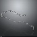 Detailed DNA Double Helix Structure With 3D Rendering And Reflective Surface On Gray Background 3d model